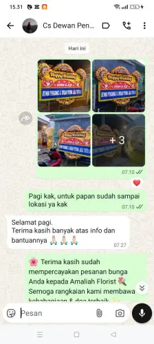 Testimonial Papan Bunga Pernikahan sukawaris